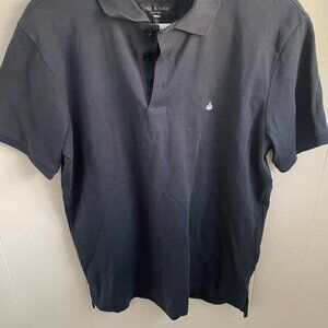 RAG & BONE MENS NAVY POLO - MEDIUM
